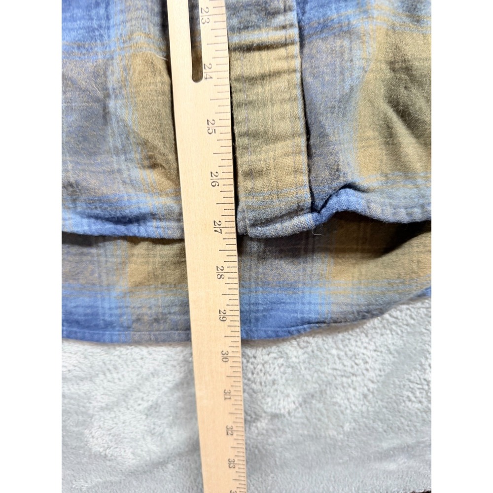 Vtg Pendleton Trail Shirt Wool Plaid Elbow Patch Flannel USA Fabric L - Picture 7 of 8